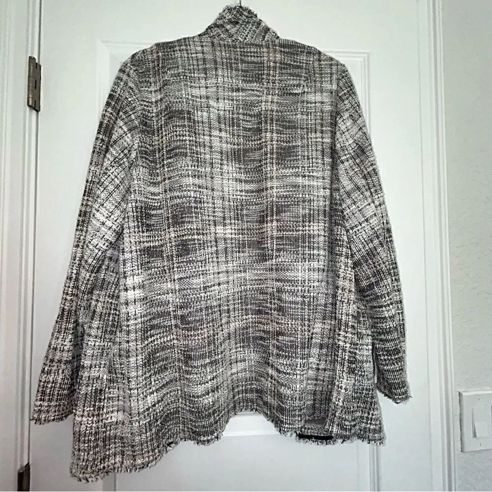 Max Studio Tweed Open Front Sweater Jacket - Picture 7 of 7